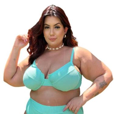 Imagem de Top Avulso Plus Size Meia Taça Retrô Canelado - Califórnia Brasil, Ver