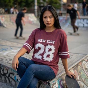 Imagem de Camiseta Feminina Oversized Longline 100% Algodão - - Vixi Maria, Vinh