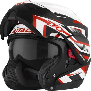 Imagem de Capacete Escamoteável Attack Evo Brilhante Moto Pro Tork Segurança Con