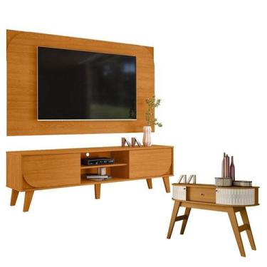 Imagem de Rack Bancada E Painel Para TV Duna Cinamomo com Aparador Estoril Cinam