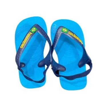 Imagem de Sandália Havaianas Baby Brasil Logo - Turquesa/Marinho, 17/18, Azul, M