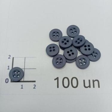 Imagem de Botões Cinza Azulado 11mm 4 Furos Fosco 50Un 100Un 200Un confecção ves