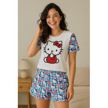 Imagem de Pijama Feminino Roupa Dormir Adulto Estampado Desenho Animado Divertid