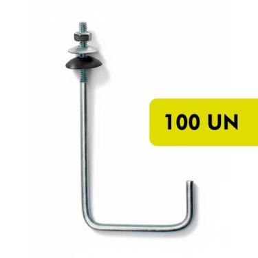 Imagem de Gancho Fixação de Telha Fibrocimento 1/4x240 Qtd:100 - Sem Marca