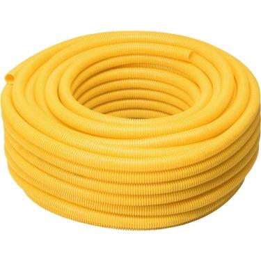 Imagem de Eletroduto Corrugado Flexível de PVC 1231 Antichamas 25mm X 50M Amarelo Krona