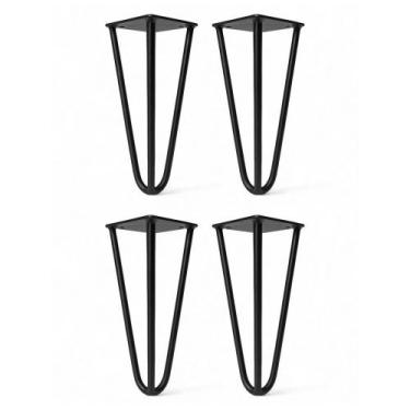 Imagem de Kit 04 Pés Hairpin Legs 15cm Aramado de Aço Triplo Para Móveis e Estof