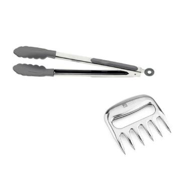 Imagem de Kit Pegador Multiuso E Gancho Desfiador De Carne Aço Inox - Tramontina