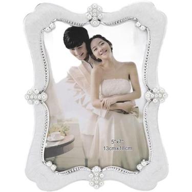 Imagem de Porta Retrato Branco Decorativo Casamento Festa 15x20cm - Gici Decor