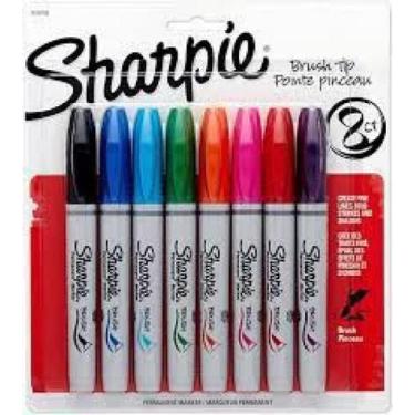 Imagem de Marcador permanente sharpie brush tip c/8 cores - 1810703