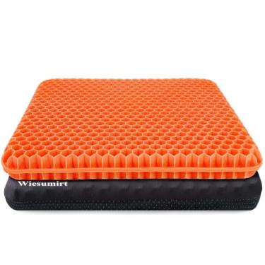 Imagem de Almofada de assento de gel plus size para ficar sentado por muito tempo, extra grande e espessa, almofada de assento para costas, ciática, quadril, alívio da dor no cóccix, usada para escritório