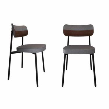 Imagem de Cadeira Alloa Fixa com 4 Pés 500 x 447 x 838 mm com 2 Unidades Cinza/C