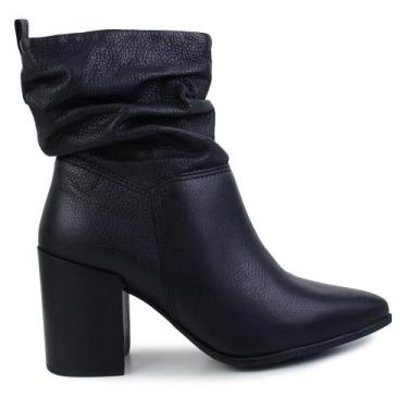 Imagem de Bota Feminina Bottero Salto Bloco Couro Preto - 3777, Preto, 36