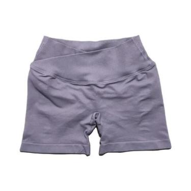 Imagem de Shorts De Yoga Sem Costura Para Mulheres Com Cintura Cruzada De 4,5 Po