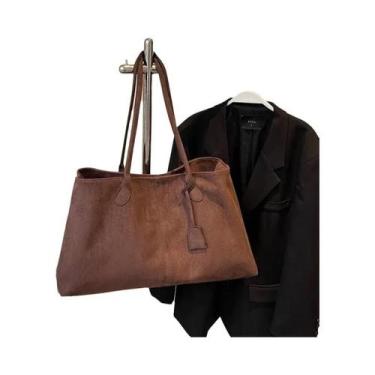 Imagem de Bolsa De Ombro Elegante Estilo Coreano Em Camurça, Bolsa Versátil, Tot