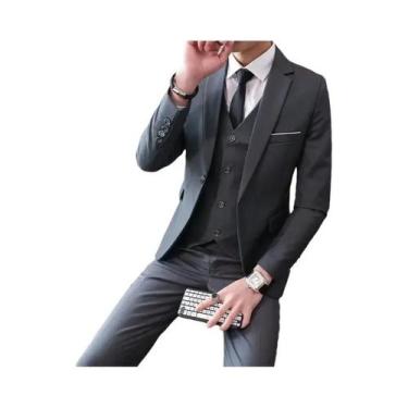 Imagem de Terno Masculino Slim-Fit Estilo Britânico Para Casamento S-8XL Blazer 