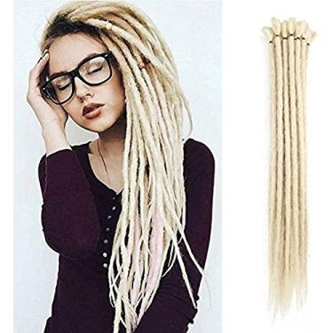 Imagem de Dsoar Extensões de Dreadlock Dreads Cabelo Sintético Feito à Mão 50 cm, 12 Peças/Pacote