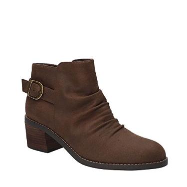 Imagem de Bella Vita Bota feminina de cano curto com salto Ace Block, Marrom, 8 Wide