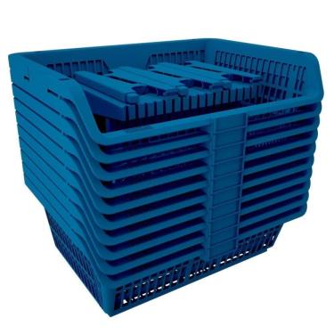 Imagem de Cesto Plástico Removível Presto 43cm, 40Kg Capacidade, Azul, 5x1