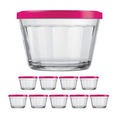 Imagem de Kit Pote Copo Americano C/Tampa Cor Sortida 600ml Nadir 9Un