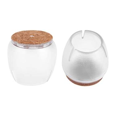 Imagem de Almofadas de m¨®veis de feltro,16 pe?as pequenos protetores de piso de cadeira transparente, tampa de p¨¦ antiderrapante, tampa de copos, proteja sua madeira e piso laminado(12-16MM), P¡§| da cadei