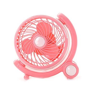 Imagem de HiXB Ventilador USB poderoso flexível silencioso mini ventilador USB recarregável desktop pequeno ventilador pessoal para escritório e viagens ao ar livre, vermelho