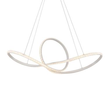 Imagem de Lustre Pendente Nordecor Wari Cristal 2327 Branco Led Bivolt