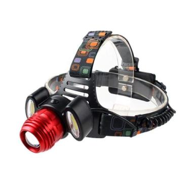 Imagem de Lanterna De Cabeça 3 Leds Profissional Recarregável Headlight Com Zoom