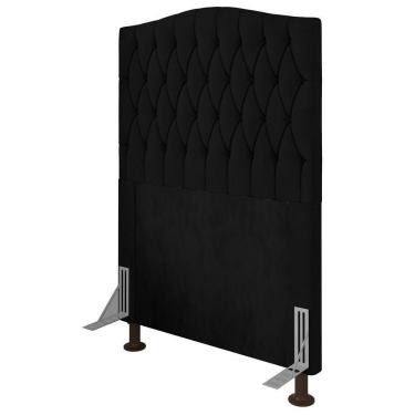 Imagem de Cabeceira Estofada Box Solteiro Greta 90cm Com Frame Preto