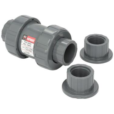 Imagem de Hayward TC10100STE Válvula de retenção True Union de PVC Série TC de 1 polegada com vedações EPDM e conexão de soquete/extremidade rosqueada
