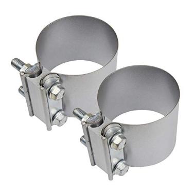 Imagem de Grampo de exaustão de junta de bumbum de 6,35 cm da Roadformer – Aço alumínio para tubos de escape OD de 6,35 cm, extremidades do silenciador e conexão do sistema de escape com vazamento (pacote com 2)