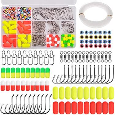 Imagem de Pompano Kit de fabricação de equipamentos 201 peças acessórios para equipamentos de pesca de surfe, flutuadores de barcos de pesca ganchos circulares para pesca em água salgada giros com trava dupla linha de pesca monofilamento