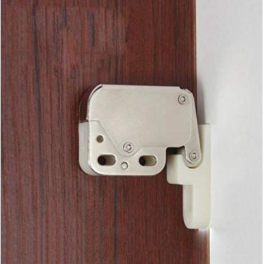 Imagem de (Pacote com 4) Sistema de encaixe automático de mola com trava de toque mini ponta trinco porta de armário fechadura de segurança para móveis