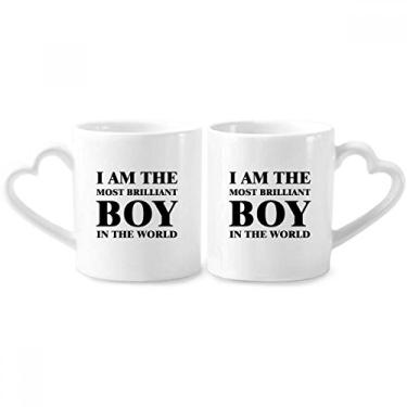 Imagem de Conjunto de canecas de porcelana I AmThe Brilliant Boy Couple Ceramic Lover Cup Heart Handle