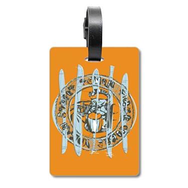 Imagem de Etiqueta de bagagem com estampa de desenho animado abstrato com estampa de animais e etiqueta de etiqueta de bagagem, Multicolorido.