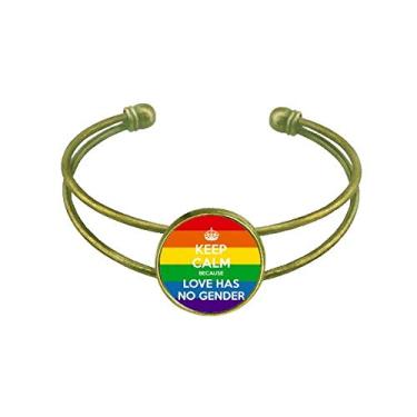 Imagem de Bracelete Arco-íris Gay Lésbica LGBT Art Déco Presente Moda Pulseira Bracelete Retrô Aberto Cuff Jewelry, Metal, Na