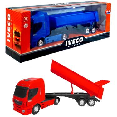 Caminhão de Brinquedo Iveco Realista Pro Tork com Carreta Baú que