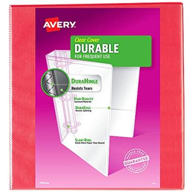 Imagem de Avery Fichário durável com 3 anéis, anéis inclinados de 5 cm, 1 fichário coral (17817)