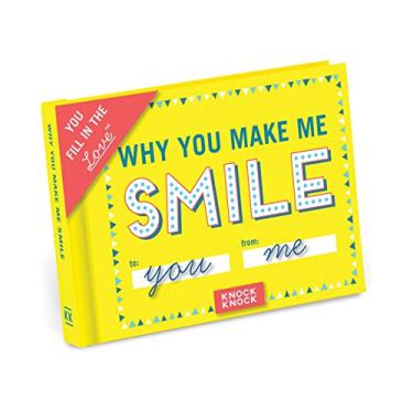 Imagem de Knock Knock Why You Make Me Smile Preencha o livro de amor diário de presente em branco, 11,4 x 8,3 cm