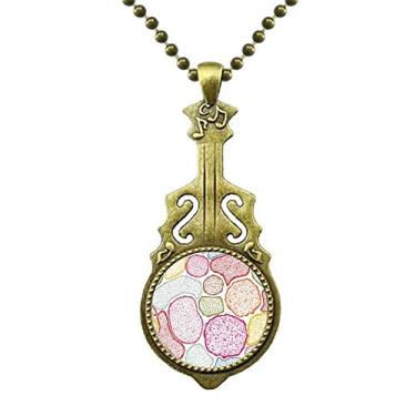 Imagem de DIYthinker Colar biológico com estrutura de células de microscópio colorido, joia antiga com pingente de música