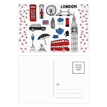 Imagem de London Big Ben Booth Caixa de correio de chuva Natal Flor Celebração Cartão postal Cartão Bênção