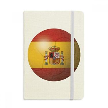 Imagem de Caderno de futebol com bandeira nacional da Espanha com capa dura em tecido oficial