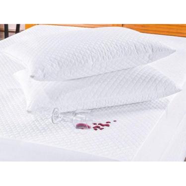 Imagem de Capa Protetora De Travesseiro Impermeável Matelada Com Ziper - Branco