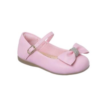 Imagem de Sapatilha Infantil Ortopé Fofura Laço com Strass Rosa