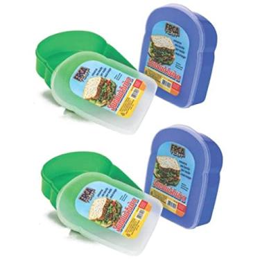 Imagem de Kit 4 Sanduicheiras Organizadora Porta Sanduíche Lanche 1992 Ercaplast