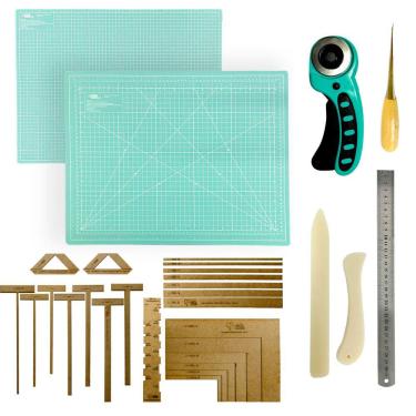Imagem de Base de Corte A2 45x60 Dupla Face Kit Encadernação Gabarito Esquadros Scrapbook Réguas Cortador de Tecidos Dobradeira Agulhão