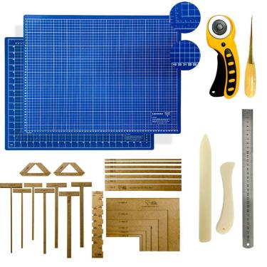 Imagem de Base de Corte A2 45x60 Dupla Face Kit Encadernação Gabarito Esquadros Scrapbook Réguas Cortador de Tecidos Dobradeira Agulhão