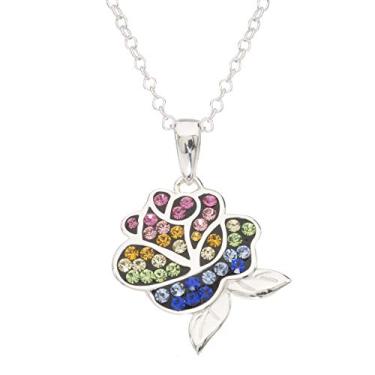 Imagem de Colar com pingente de rosa da Bela e a Fera da Disney, 45 cm