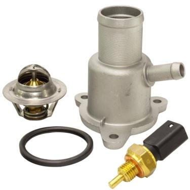 Imagem de Kit Válvula Termostática + Plug Temperatura Clio Duster Kangoo Logan Megane Oroch Sandero Scenic Symbol - MTEK20042