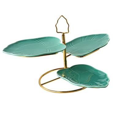 Imagem de ＫＬＫＣＭＳ Suporte de bolo de 3 camadas, suporte para cupcake, chá da tarde, bolo, sanduíche, doce, sobremesa, exibição de comida, bandeja de servir, azul