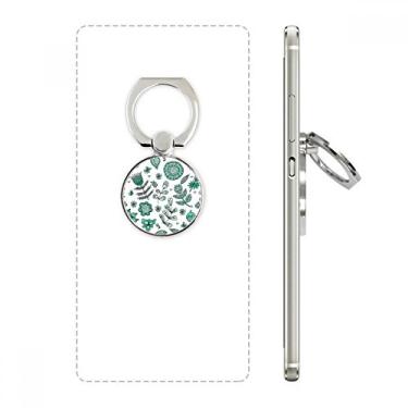 Imagem de Flores verdes desenho plantas anel celular suporte suporte universal smartphone suporte presente